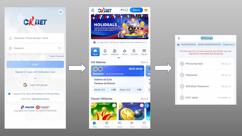 Steps to withdraw money